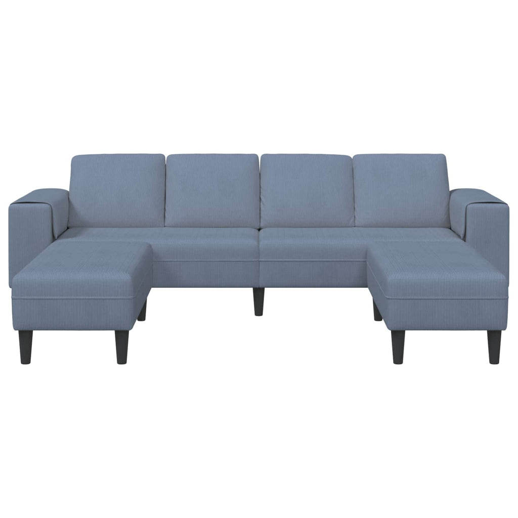 vidaXL Sofa Niebieski 250 x 188 x 76 cm Tkanina sztruksowa
