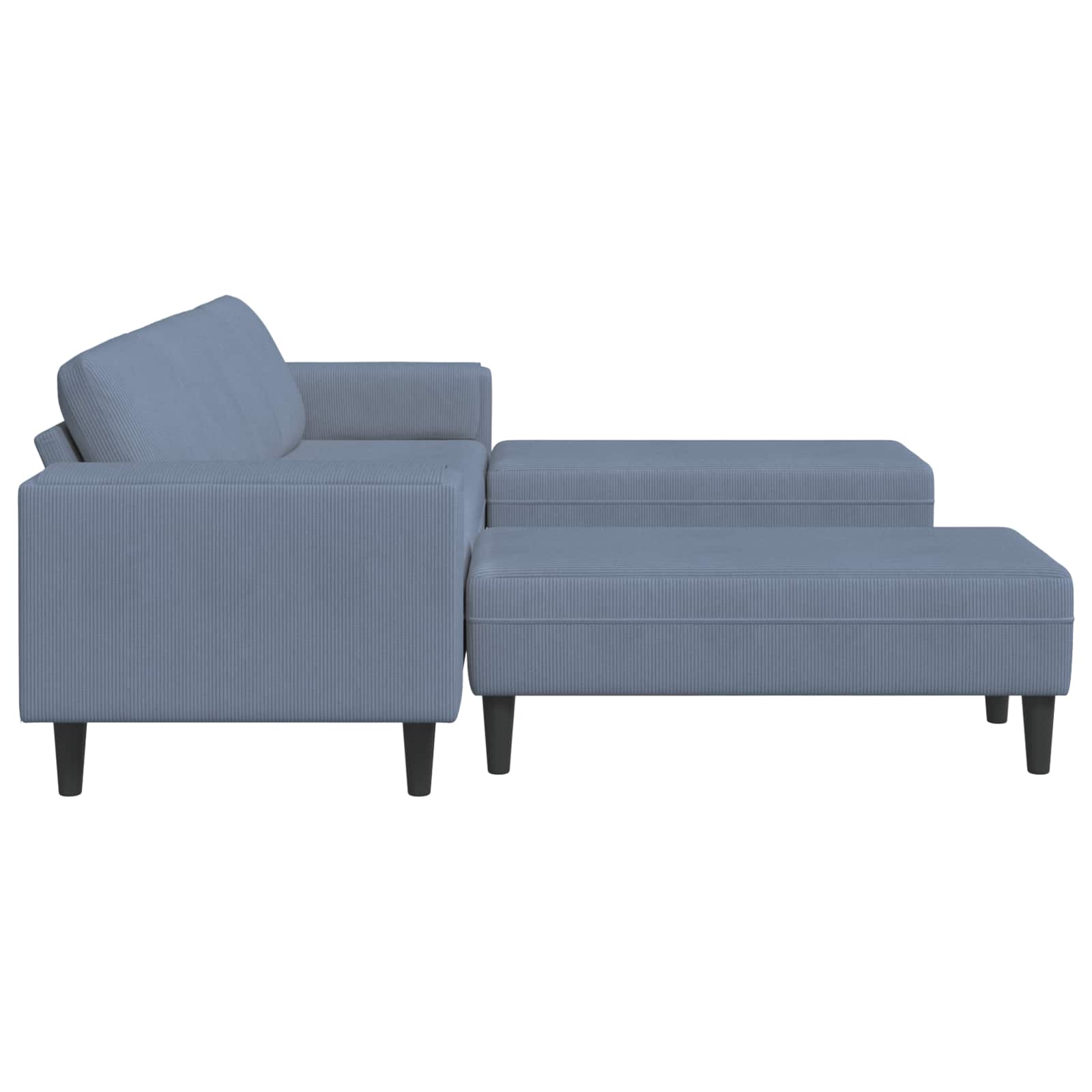 vidaXL Sofa Niebieski 250 x 188 x 76 cm Tkanina sztruksowa