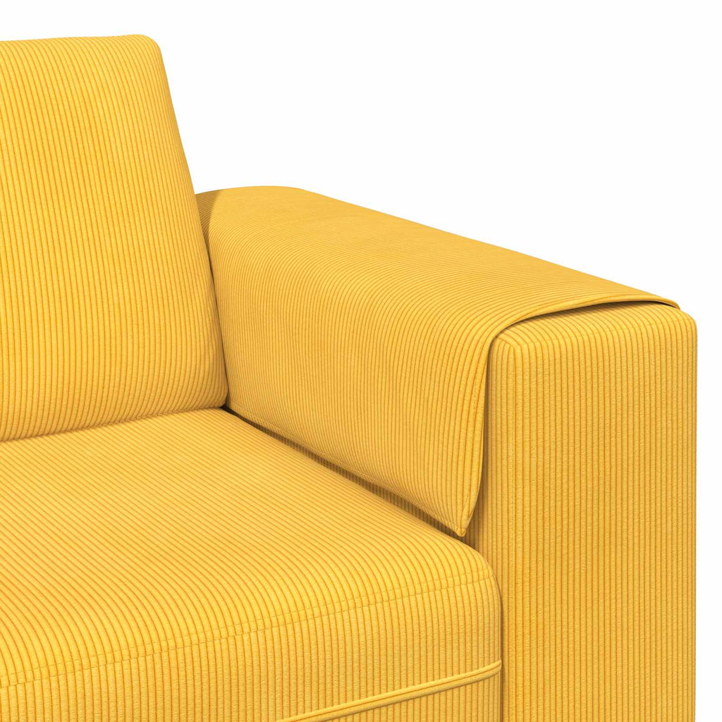 vidaXL Sofa Jasnożółty 250 x 188 x 76 cm Tkanina sztruksowa