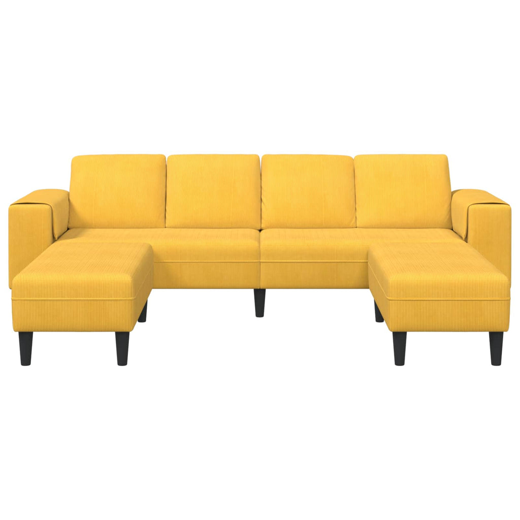vidaXL Sofa Jasnożółty 250 x 188 x 76 cm Tkanina sztruksowa