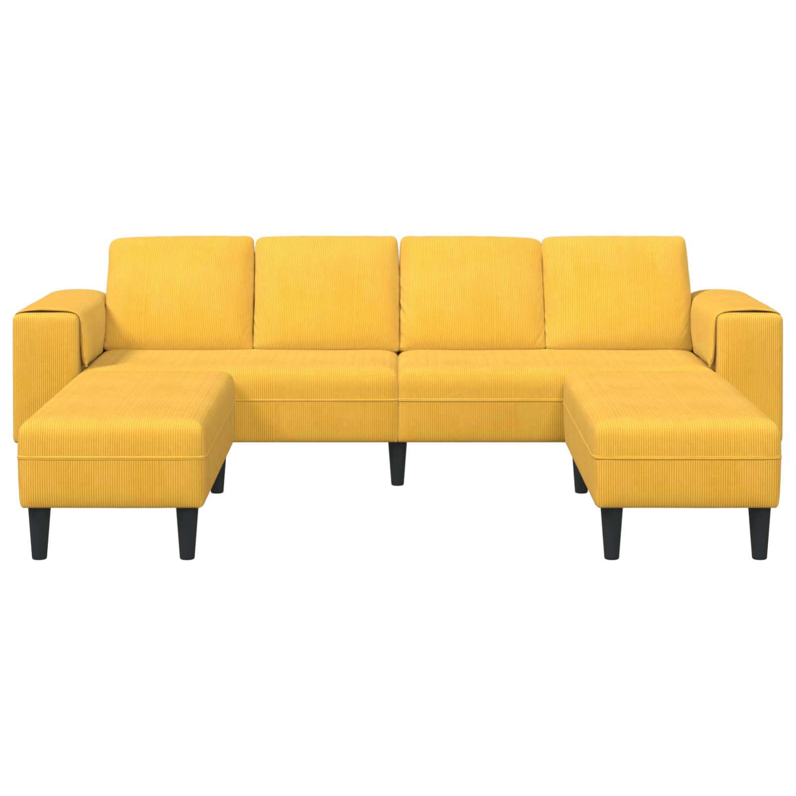 vidaXL Sofa Jasnożółty 250 x 188 x 76 cm Tkanina sztruksowa