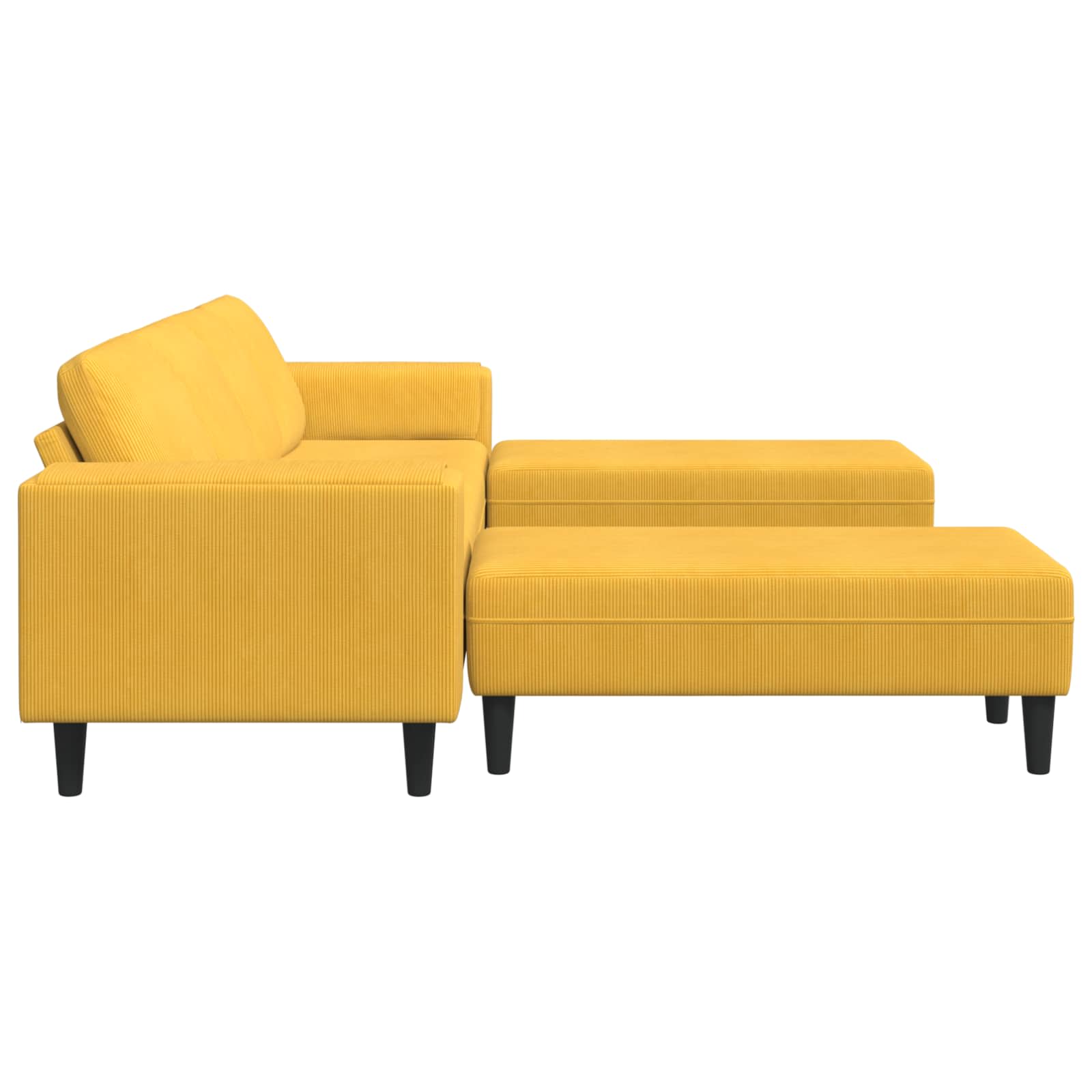 vidaXL Sofa Jasnożółty 250 x 188 x 76 cm Tkanina sztruksowa