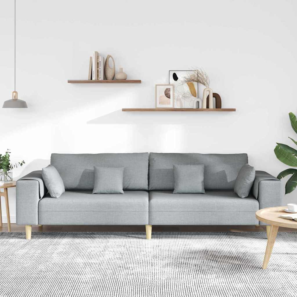 vidaXL Sofa z poduszką Jasnoszary 250 x 77 x 76 cm tkanina