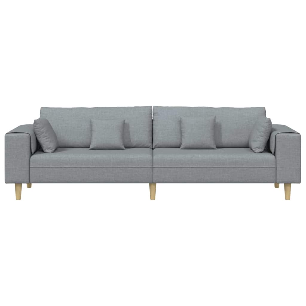 vidaXL Sofa z poduszką Jasnoszary 250 x 77 x 76 cm tkanina