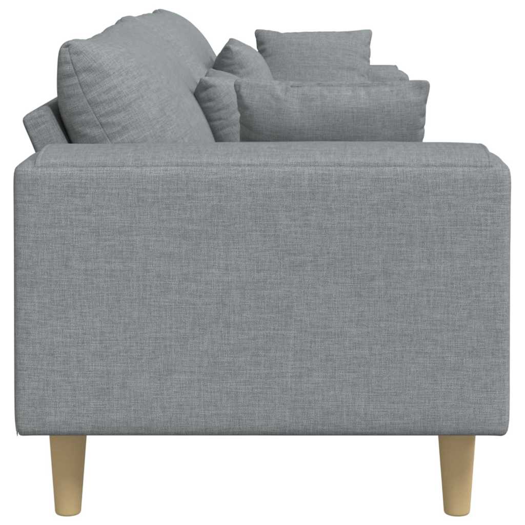 vidaXL Sofa z poduszką Jasnoszary 250 x 77 x 76 cm tkanina
