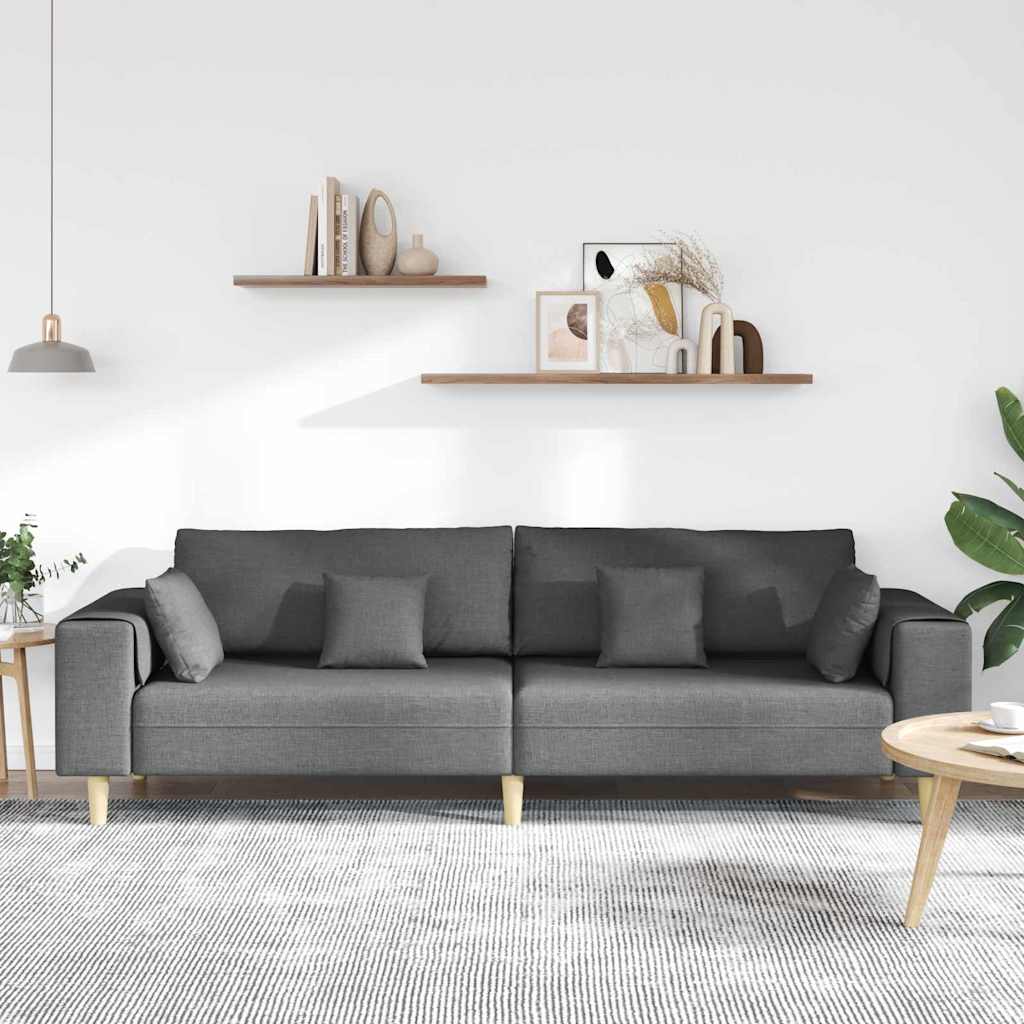 vidaXL Sofa z poduszką Ciemnoszary 250 x 77 x 76 cm tkanina