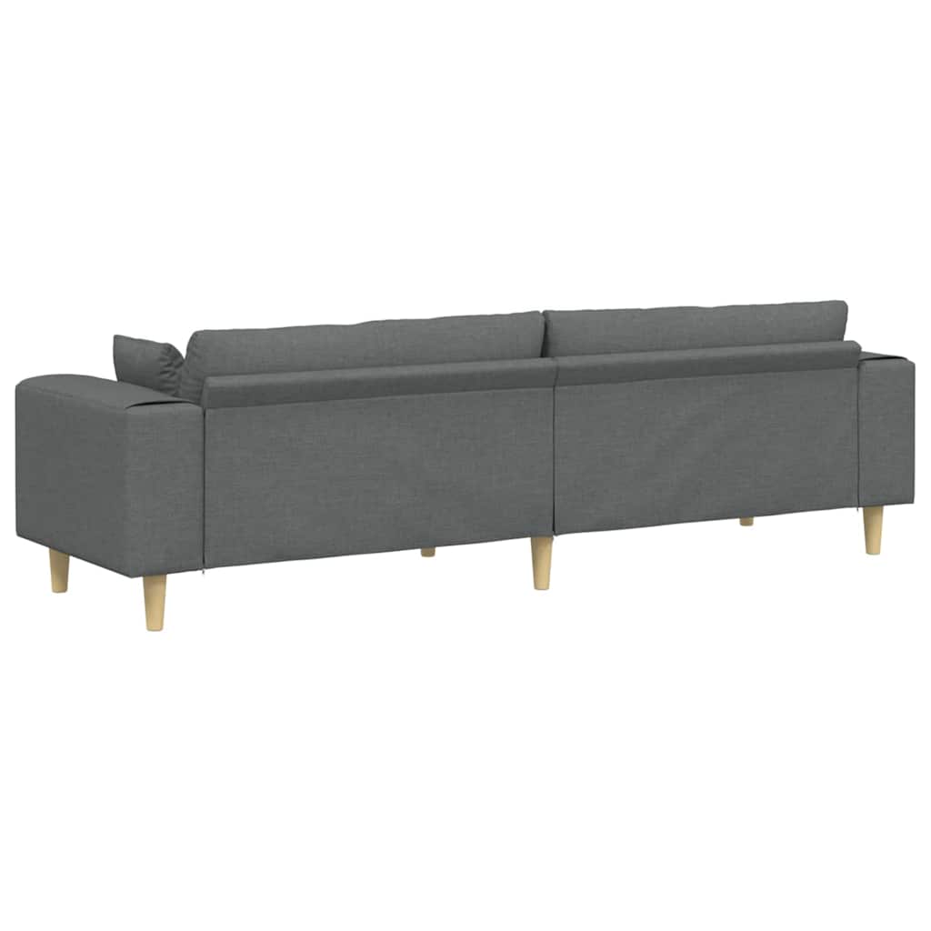 vidaXL Sofa z poduszką Ciemnoszary 250 x 77 x 76 cm tkanina