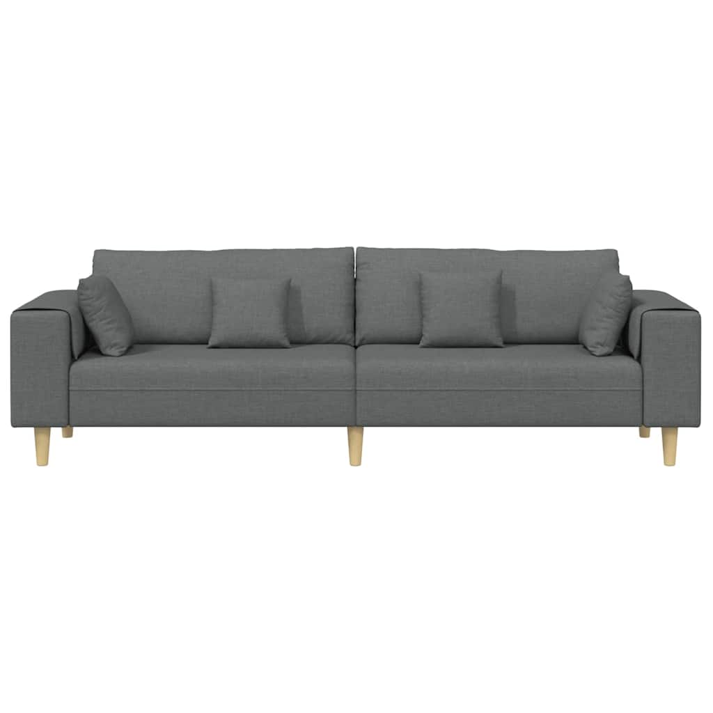 vidaXL Sofa z poduszką Ciemnoszary 250 x 77 x 76 cm tkanina