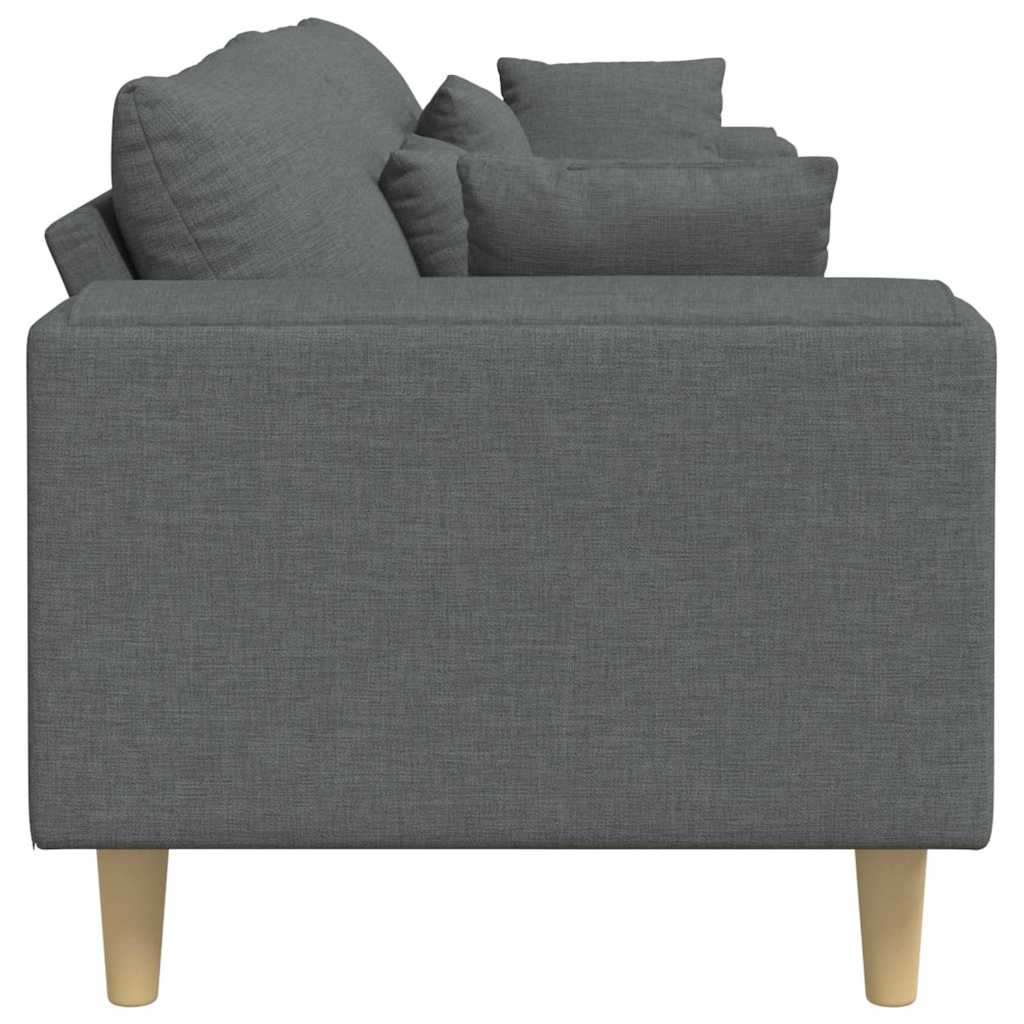 vidaXL Sofa z poduszką Ciemnoszary 250 x 77 x 76 cm tkanina