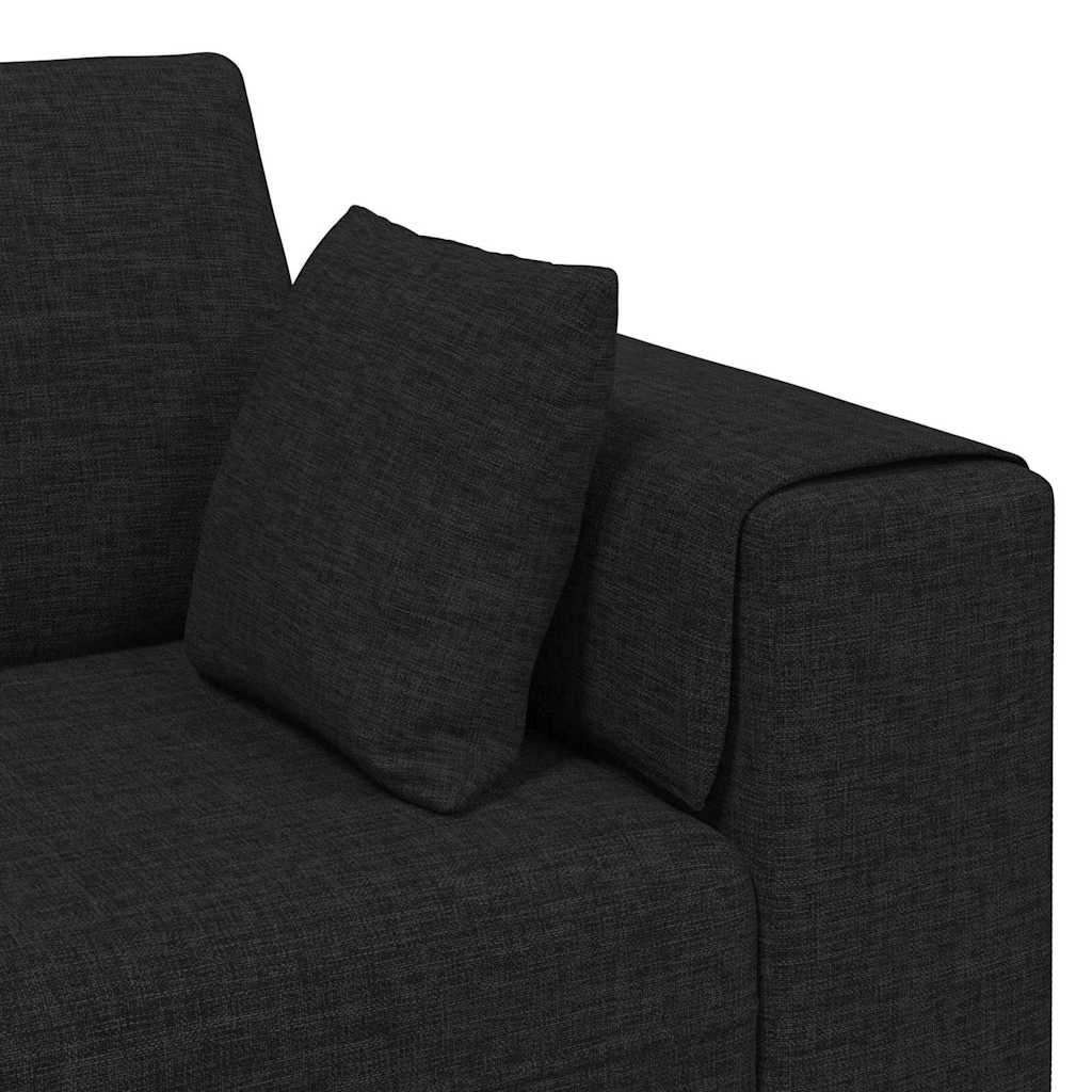 vidaXL Sofa z poduszką Czarny 250 x 77 x 76 cm tkanina