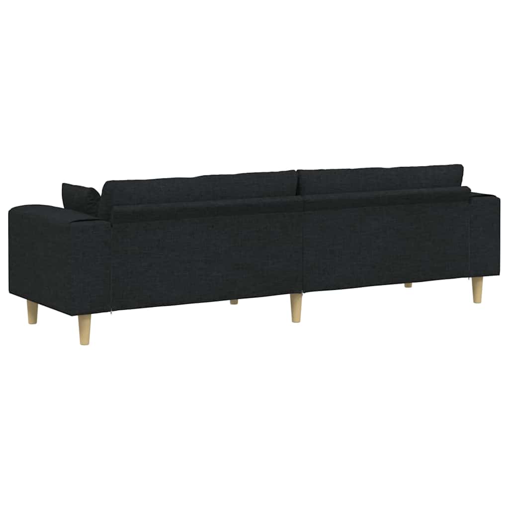vidaXL Sofa z poduszką Czarny 250 x 77 x 76 cm tkanina