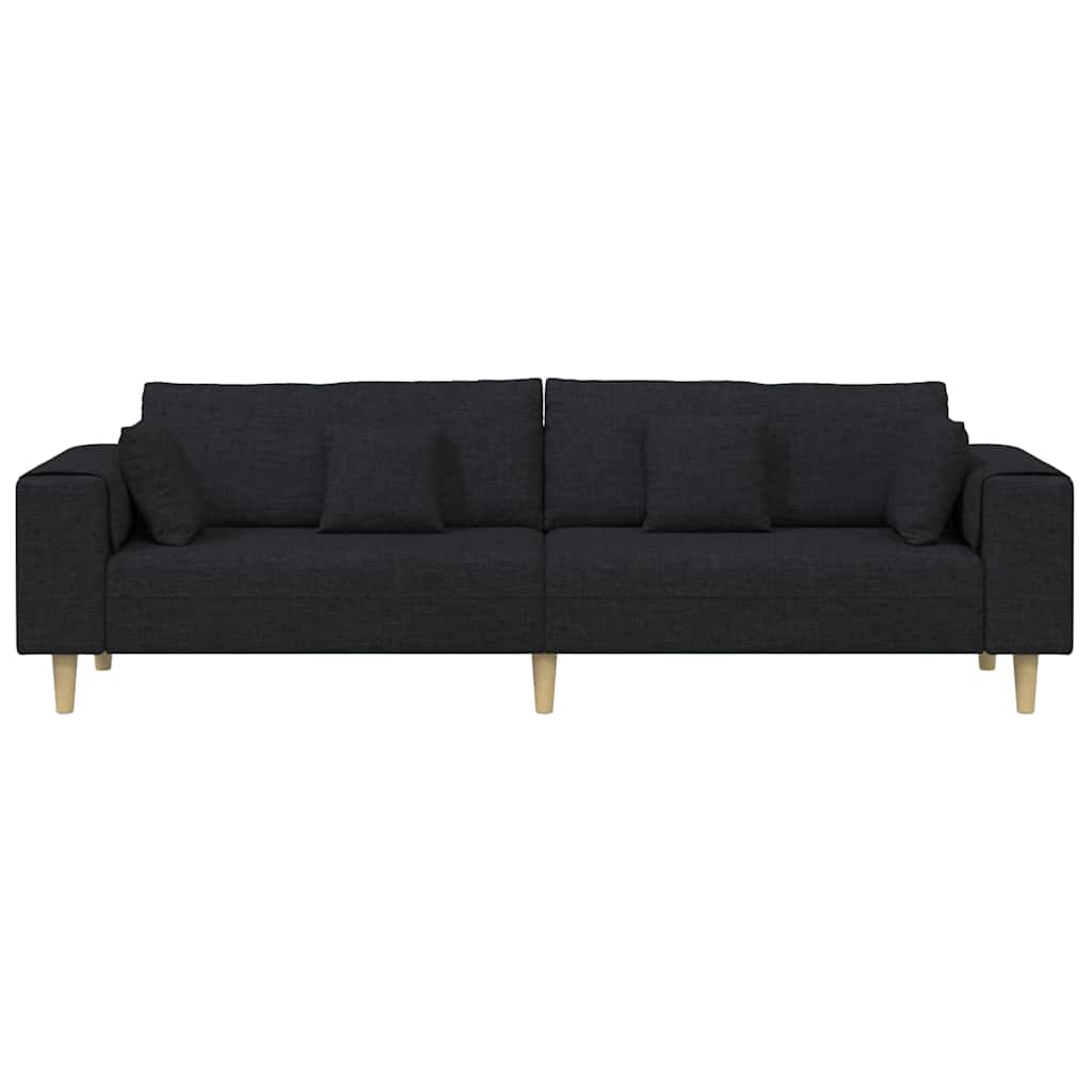 vidaXL Sofa z poduszką Czarny 250 x 77 x 76 cm tkanina
