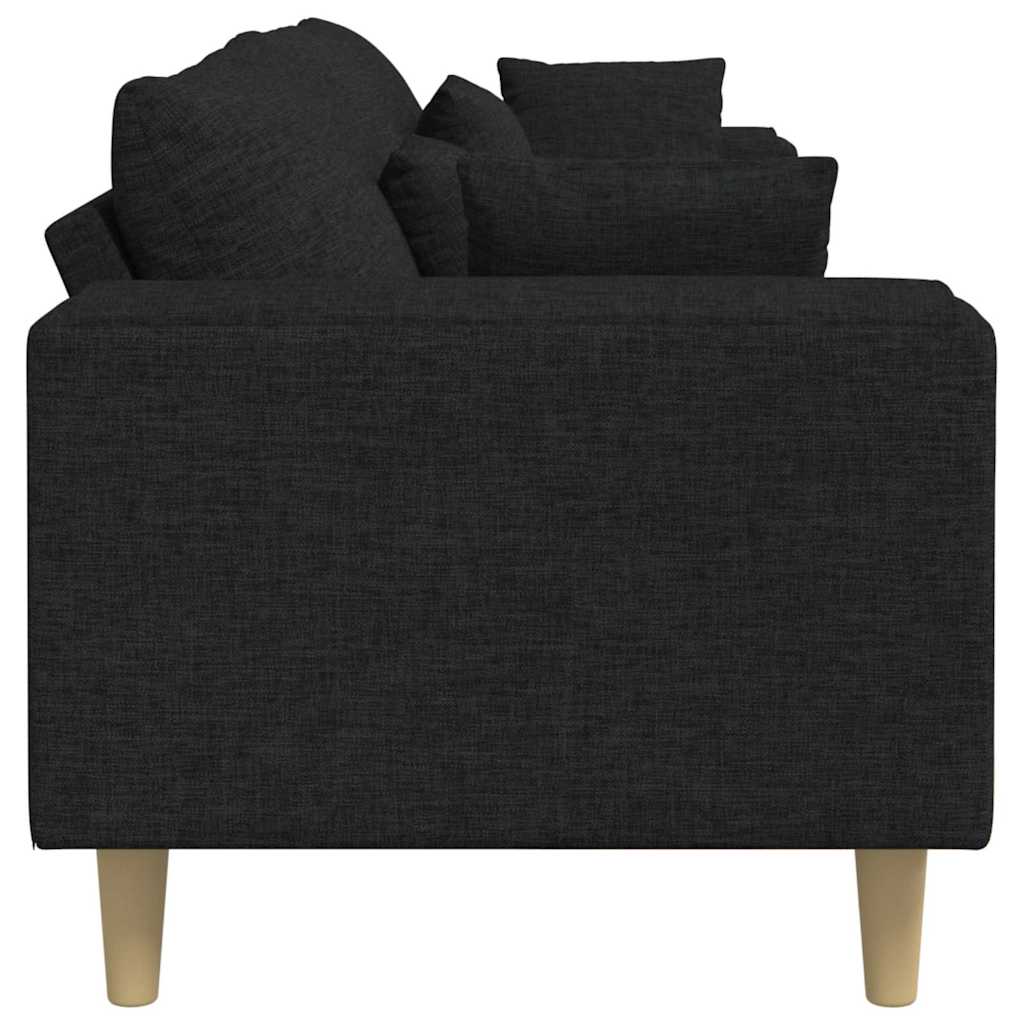vidaXL Sofa z poduszką Czarny 250 x 77 x 76 cm tkanina