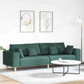 vidaXL Sofa z poduszką Ciemna zieleń 250 x 77 x 76 cm tkanina