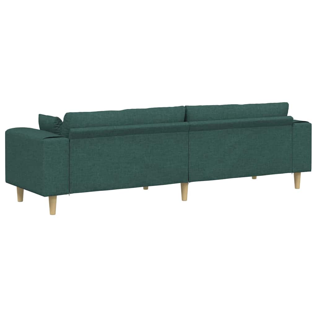 vidaXL Sofa z poduszką Ciemna zieleń 250 x 77 x 76 cm tkanina