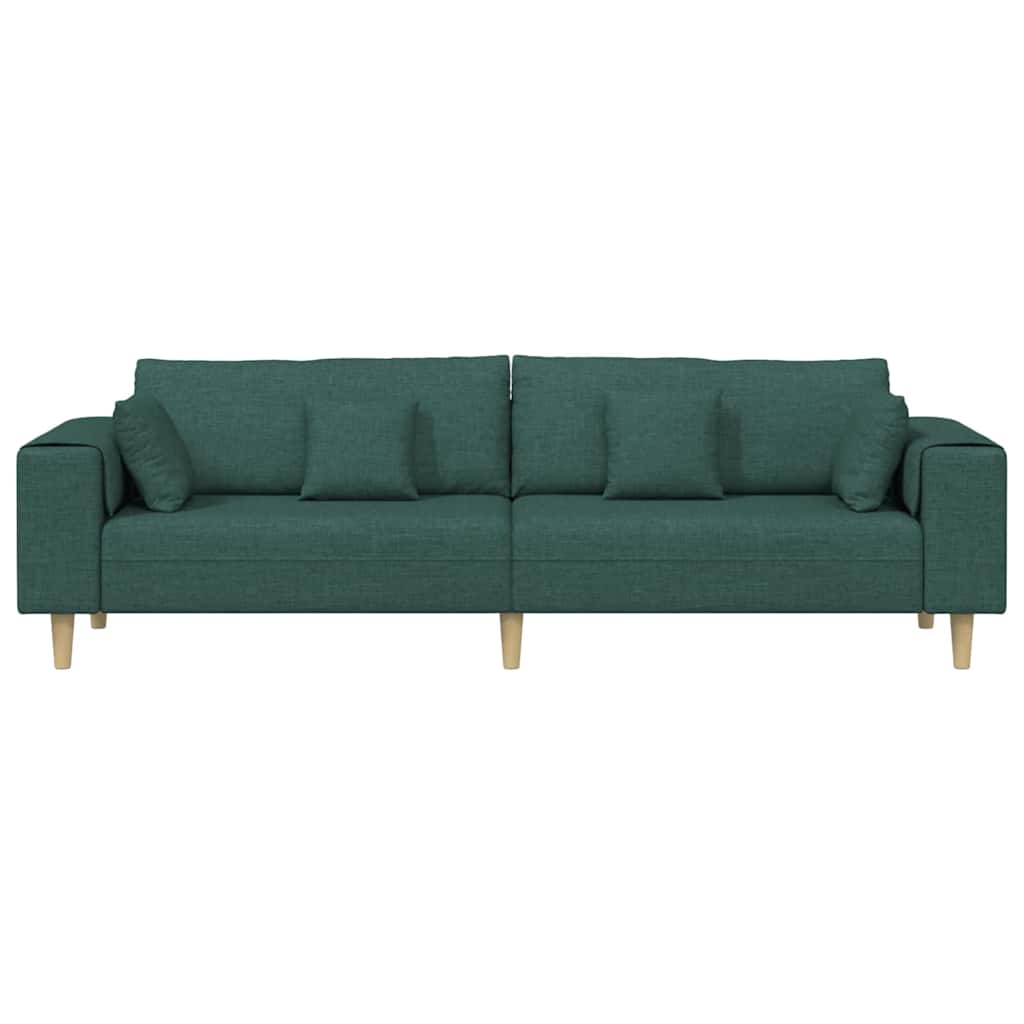 vidaXL Sofa z poduszką Ciemna zieleń 250 x 77 x 76 cm tkanina