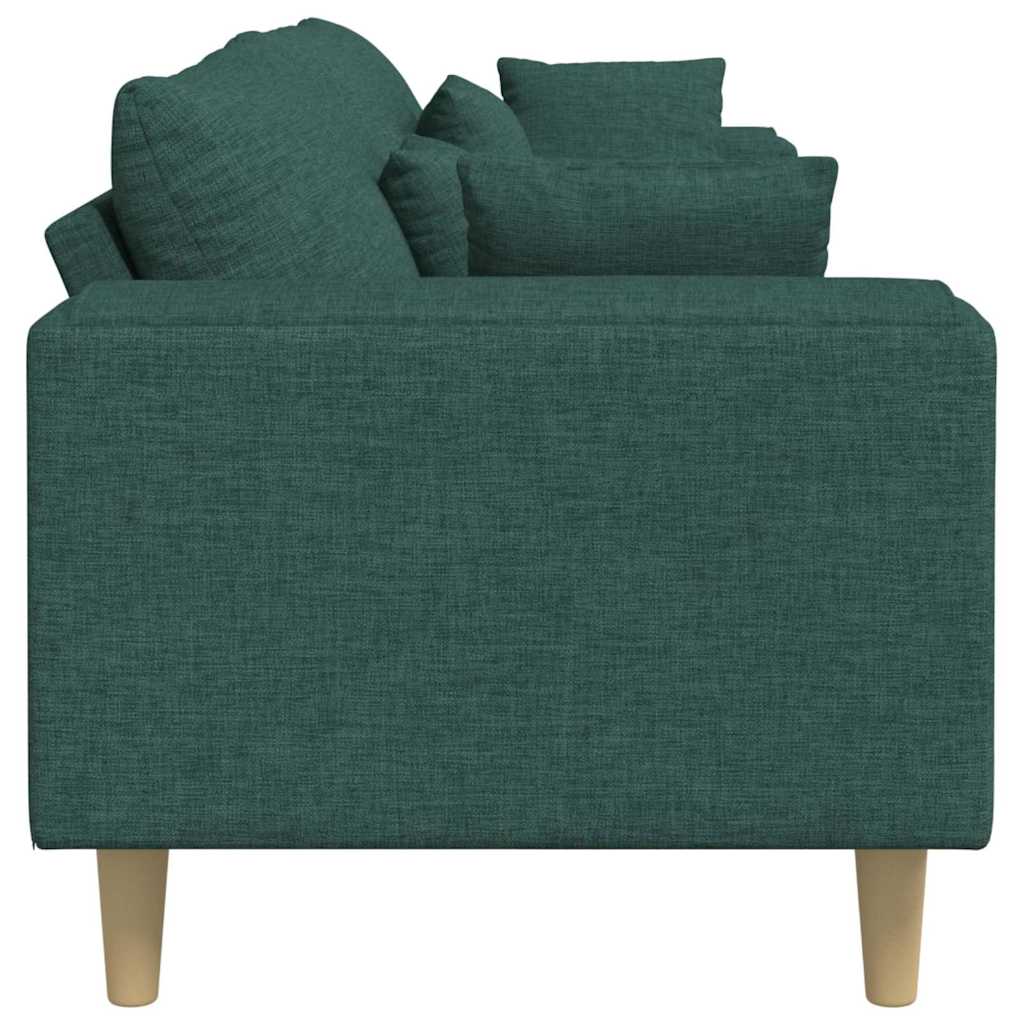 vidaXL Sofa z poduszką Ciemna zieleń 250 x 77 x 76 cm tkanina