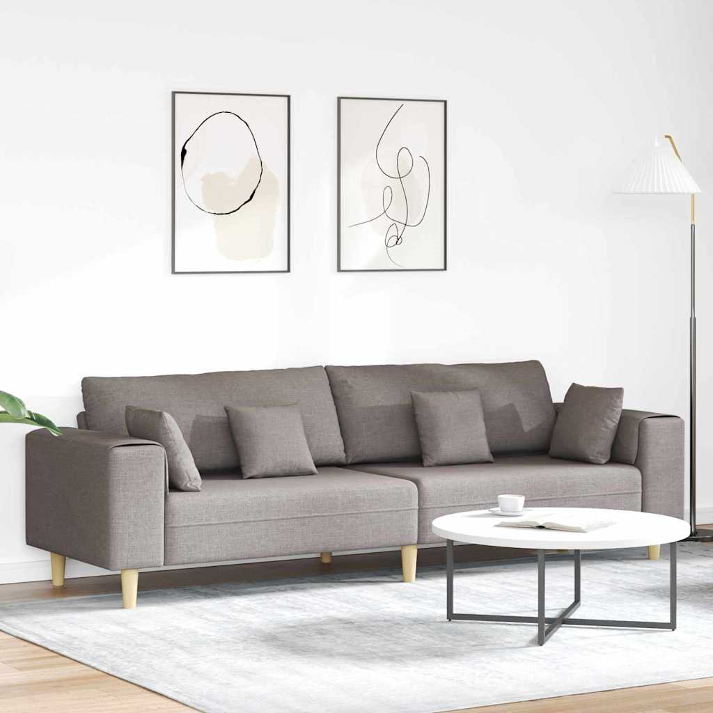 vidaXL Sofa z poduszką Ciemnoszary 250 x 77 x 76 cm tkanina