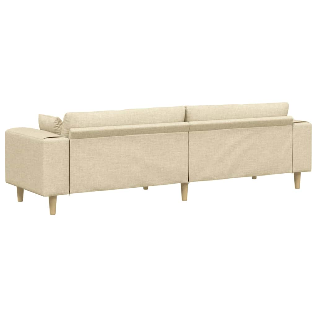 vidaXL Sofa z poduszką Kremowy 250 x 77 x 76 cm tkanina
