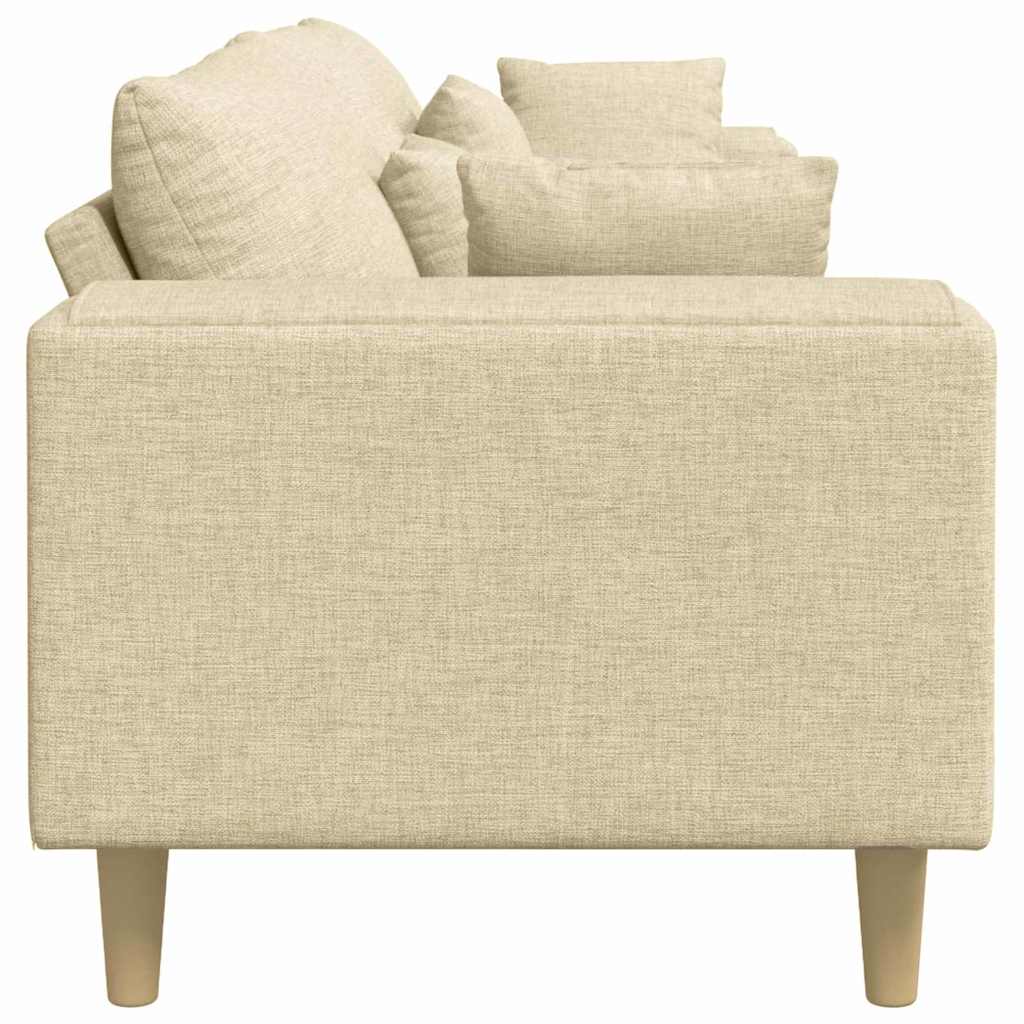 vidaXL Sofa z poduszką Kremowy 250 x 77 x 76 cm tkanina