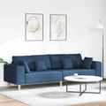 vidaXL Sofa z poduszką Niebieski 250 x 77 x 76 cm tkanina