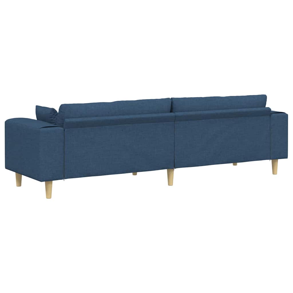 vidaXL Sofa z poduszką Niebieski 250 x 77 x 76 cm tkanina