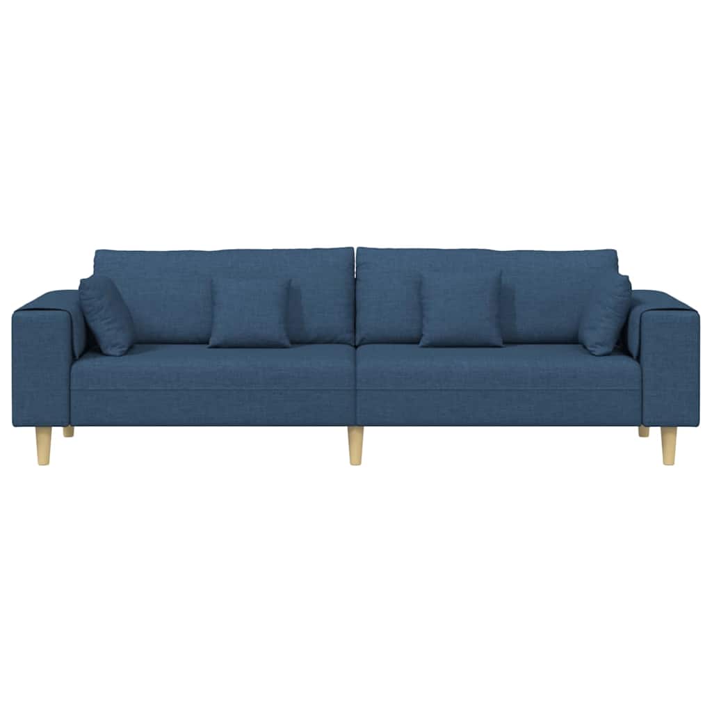 vidaXL Sofa z poduszką Niebieski 250 x 77 x 76 cm tkanina