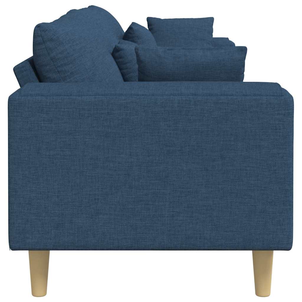 vidaXL Sofa z poduszką Niebieski 250 x 77 x 76 cm tkanina