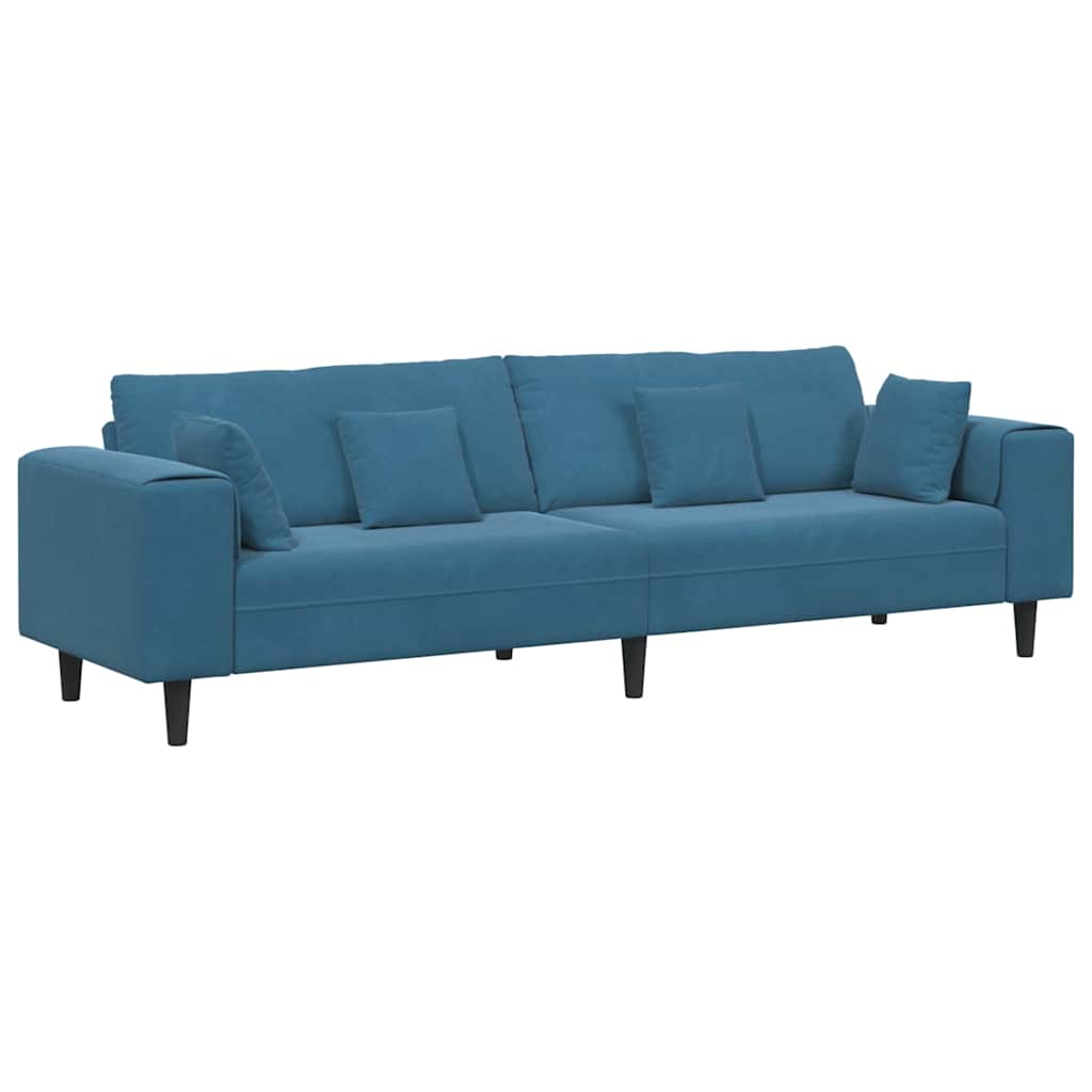 vidaXL Sofa Niebieski 250 x 77 x 76 cm Aksamit