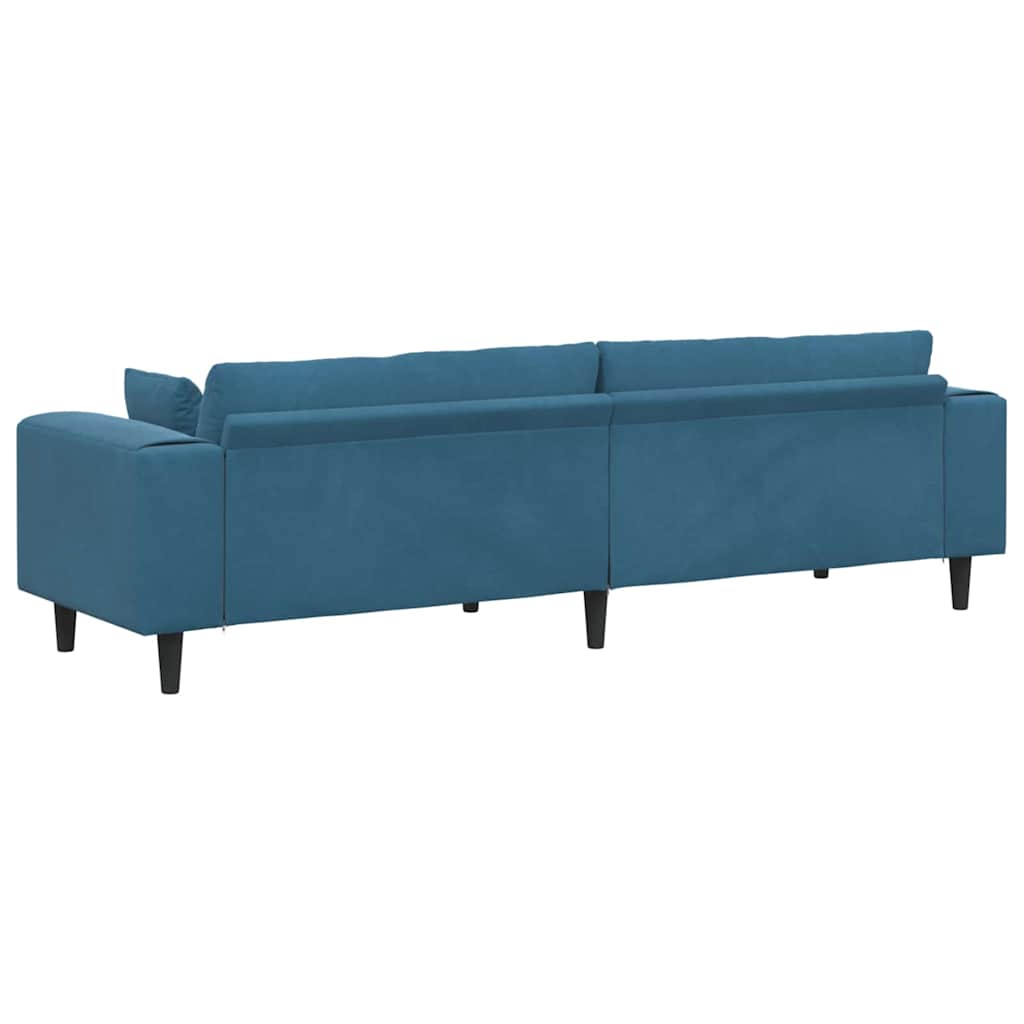 vidaXL Sofa Niebieski 250 x 77 x 76 cm Aksamit