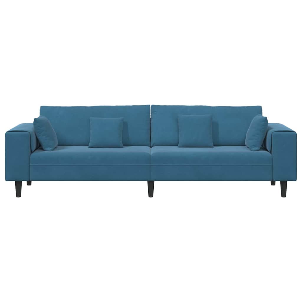 vidaXL Sofa Niebieski 250 x 77 x 76 cm Aksamit
