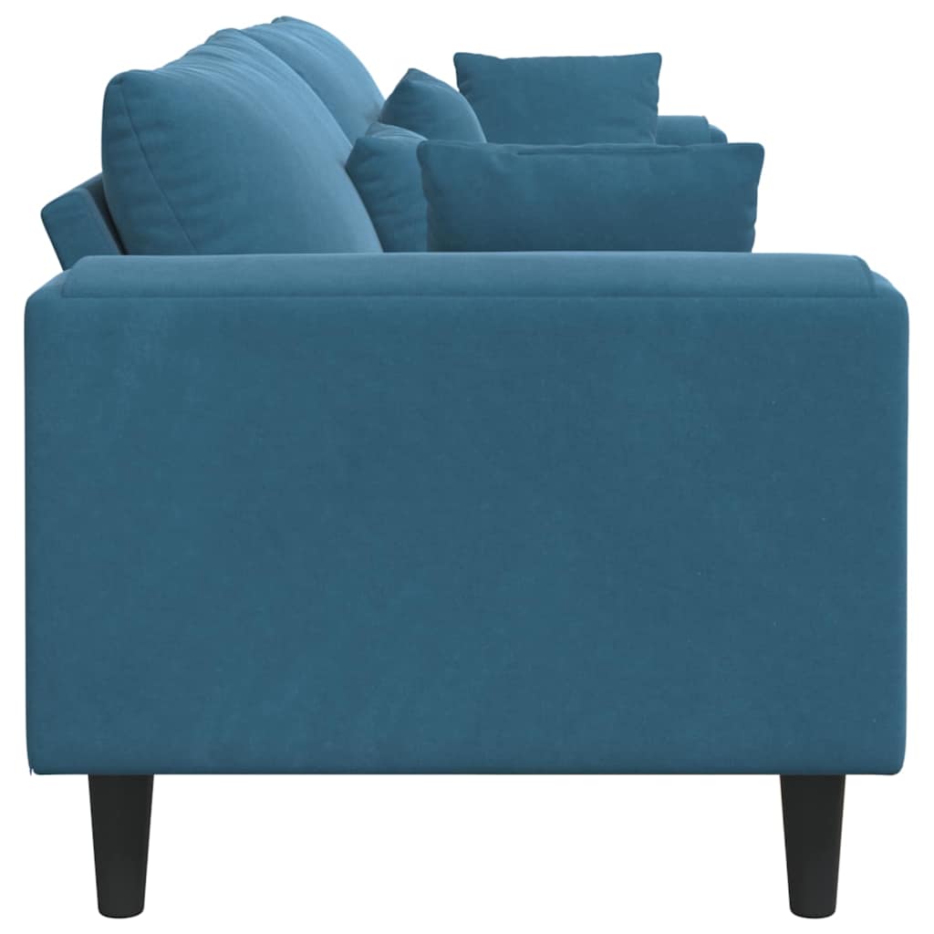 vidaXL Sofa Niebieski 250 x 77 x 76 cm Aksamit