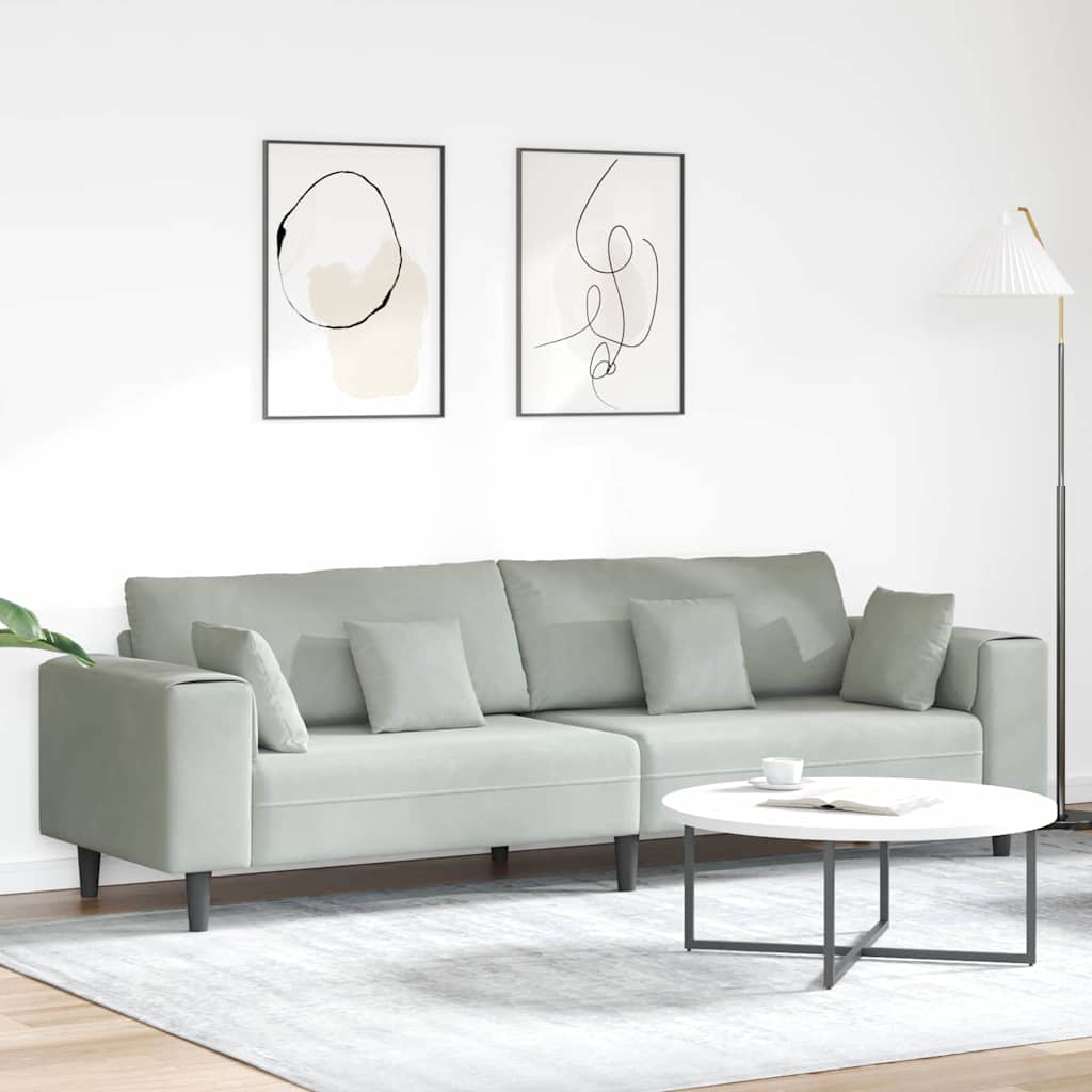 vidaXL Sofa Jasnoszary 250 x 77 x 76 cm Aksamit