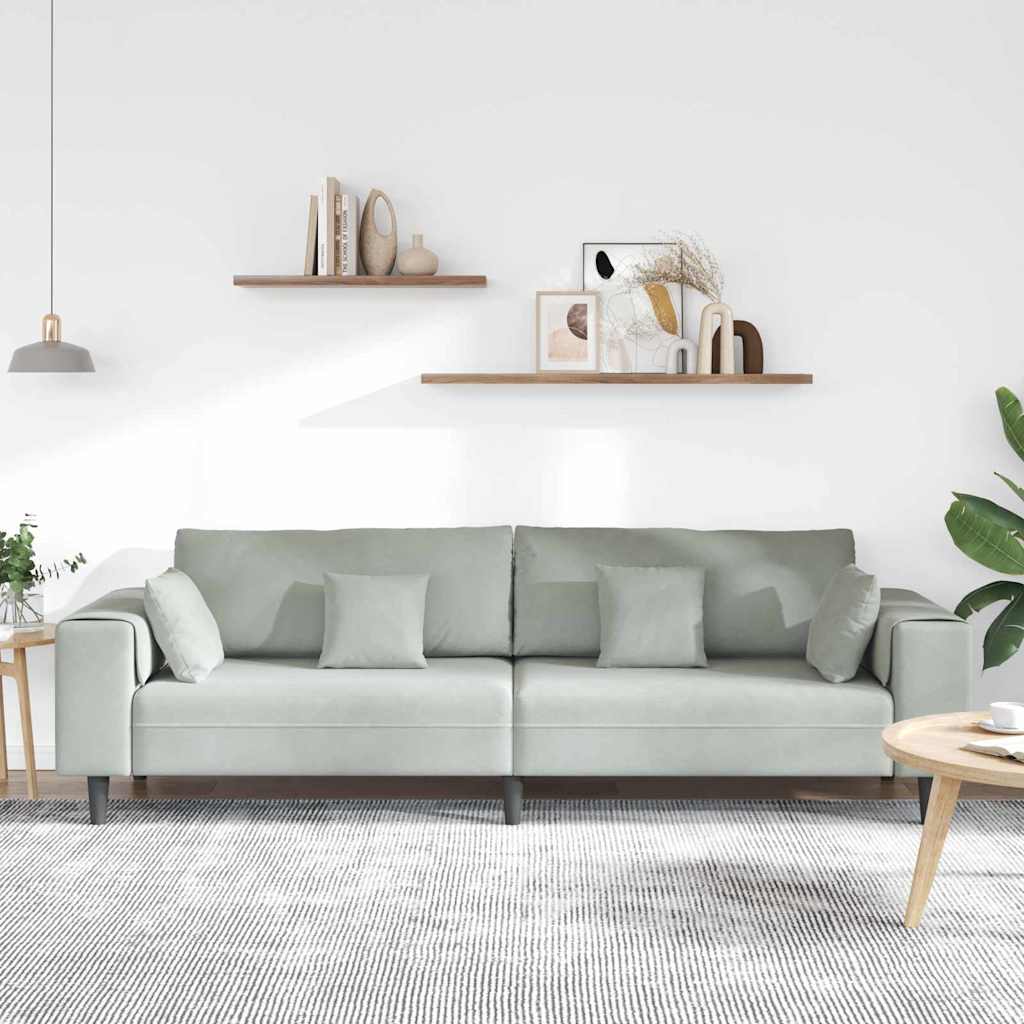 vidaXL Sofa Jasnoszary 250 x 77 x 76 cm Aksamit