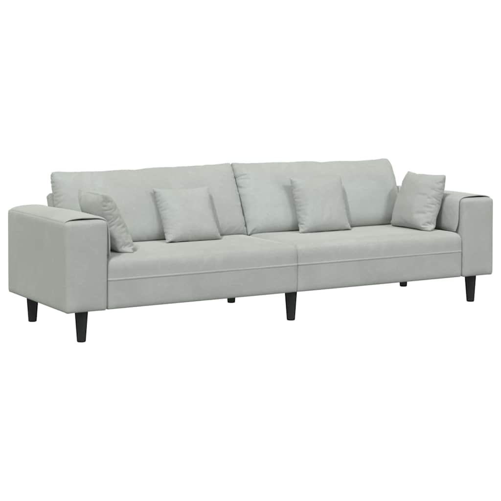 vidaXL Sofa Jasnoszary 250 x 77 x 76 cm Aksamit