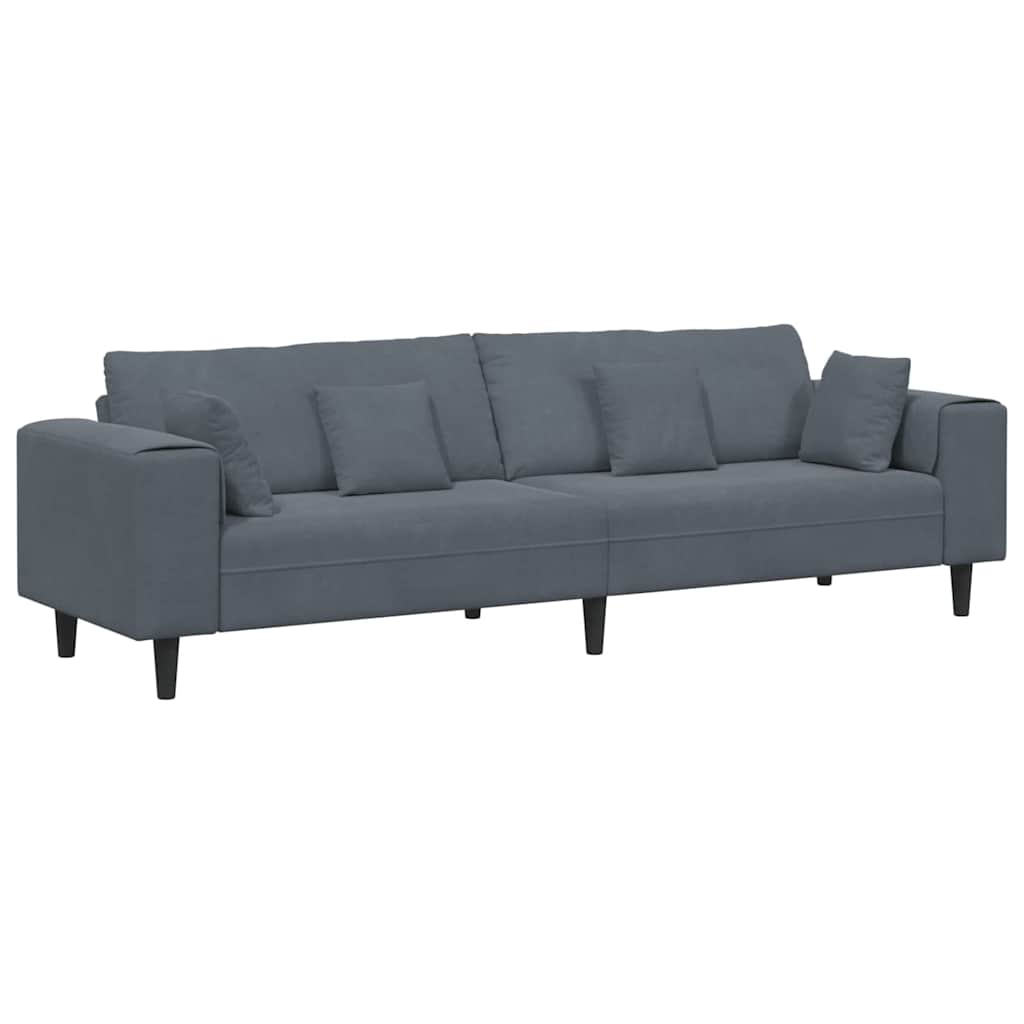 vidaXL Sofa Ciemnoszary 250 x 77 x 76 cm Aksamit
