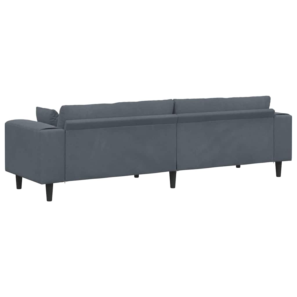 vidaXL Sofa Ciemnoszary 250 x 77 x 76 cm Aksamit