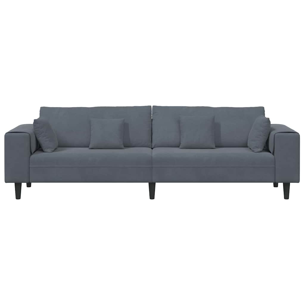 vidaXL Sofa Ciemnoszary 250 x 77 x 76 cm Aksamit