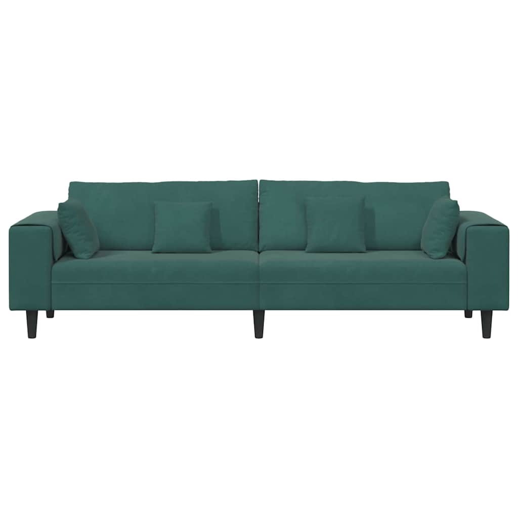 vidaXL Sofa Ciemna zieleń 250 x 77 x 76 cm Aksamit
