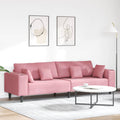 vidaXL Sofa Różowy 250 x 77 x 76 cm Aksamit