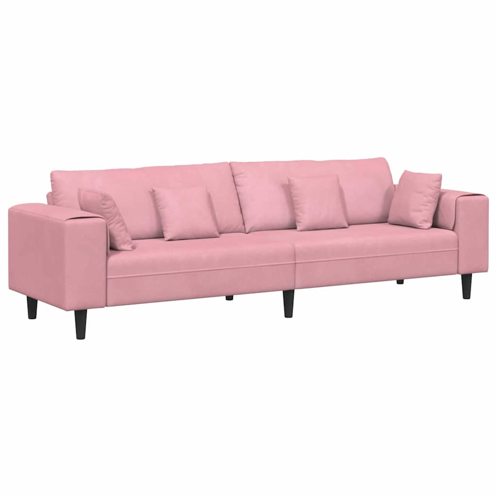 vidaXL Sofa Różowy 250 x 77 x 76 cm Aksamit