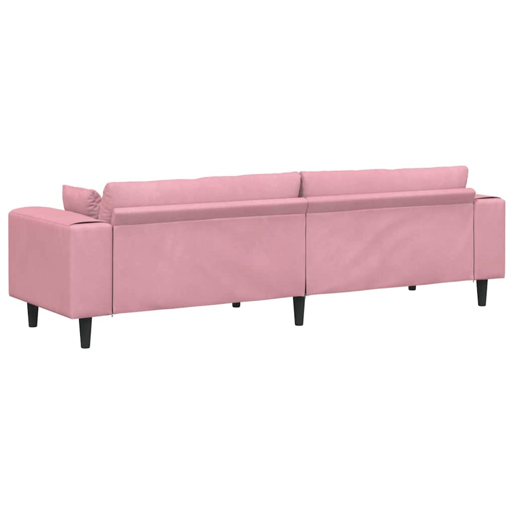 vidaXL Sofa Różowy 250 x 77 x 76 cm Aksamit