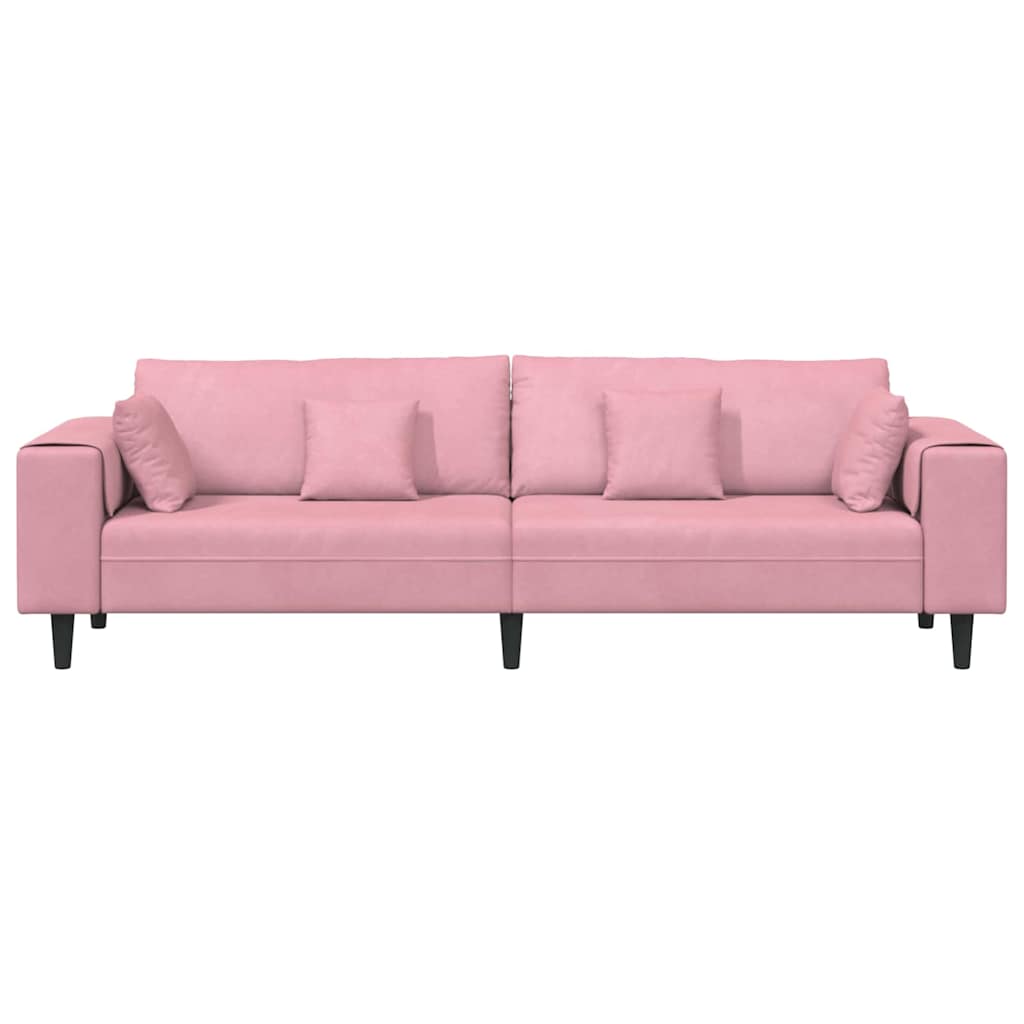 vidaXL Sofa Różowy 250 x 77 x 76 cm Aksamit