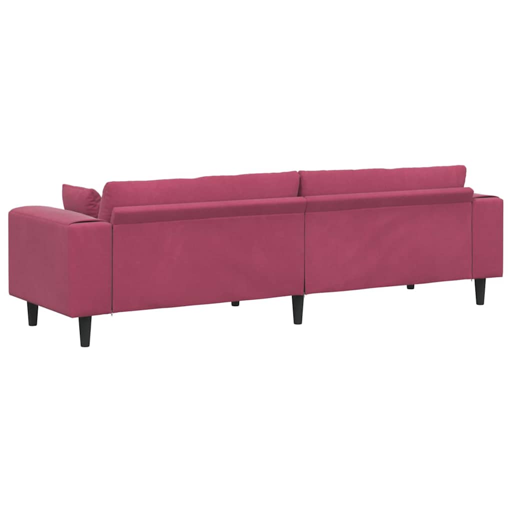 vidaXL Sofa Czerwone wino 250 x 77 x 76 cm Aksamit