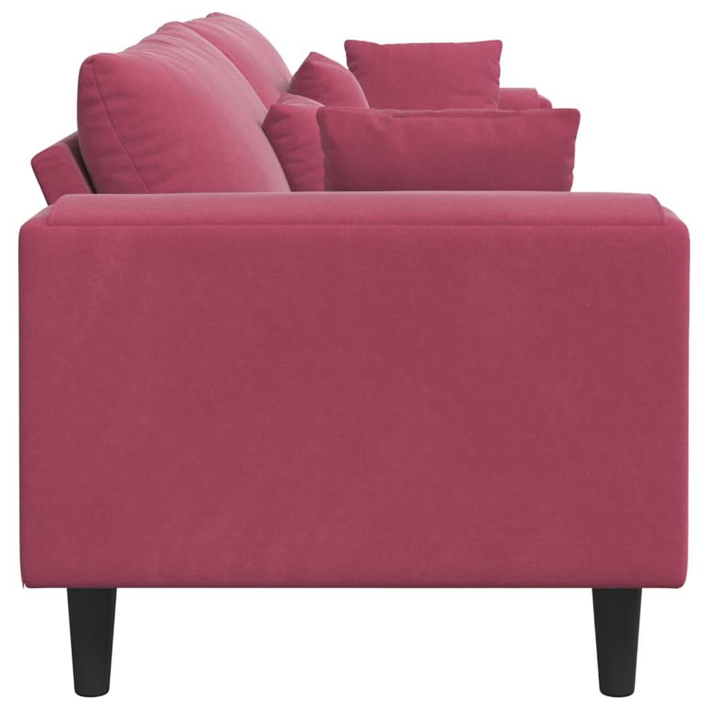 vidaXL Sofa Czerwone wino 250 x 77 x 76 cm Aksamit