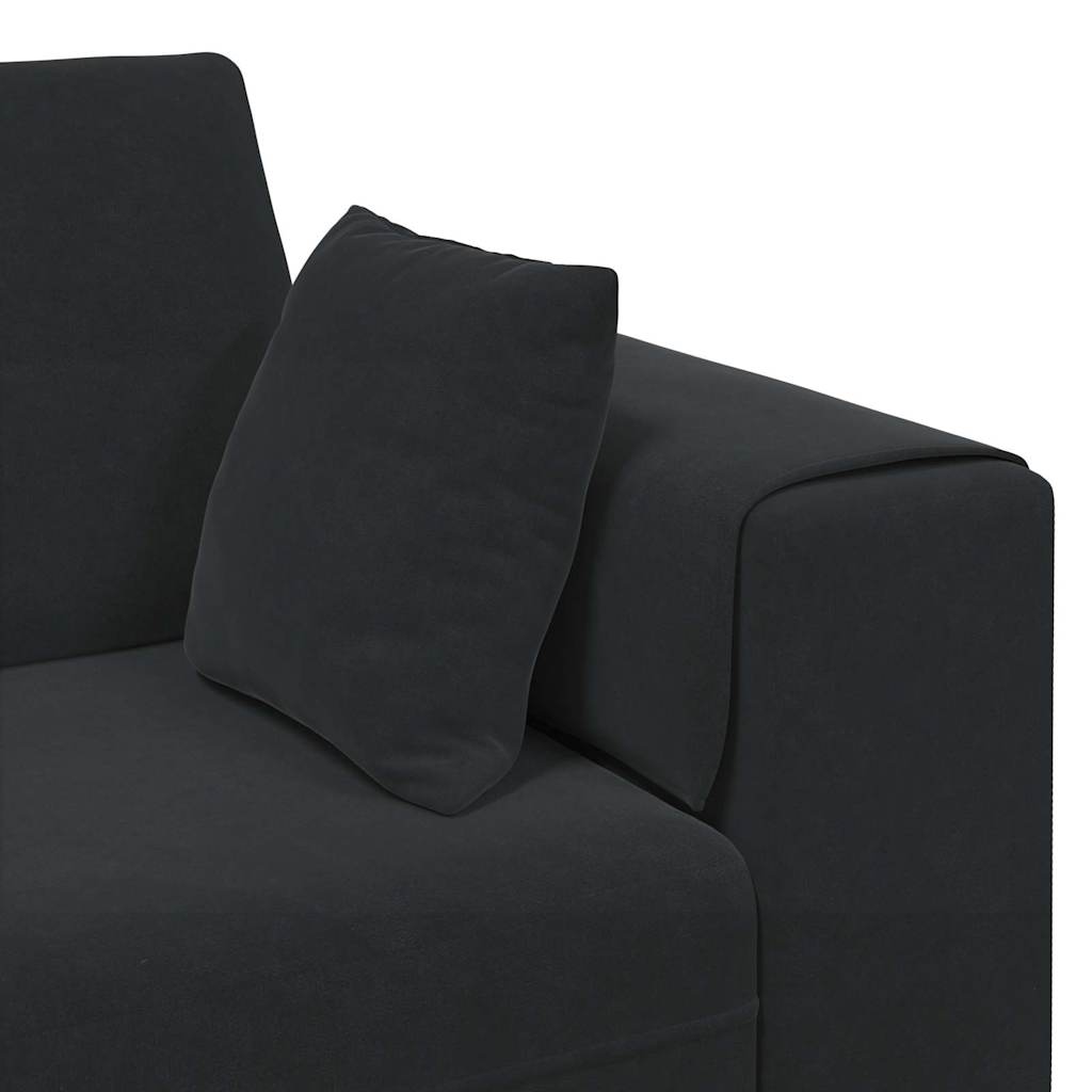 vidaXL Sofa Czarny 250 x 77 x 76 cm Aksamit