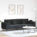 vidaXL Sofa Czarny 250 x 77 x 76 cm Aksamit