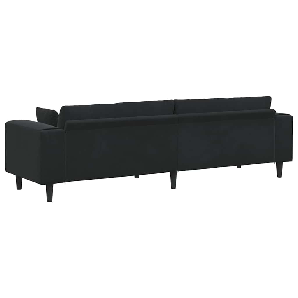 vidaXL Sofa Czarny 250 x 77 x 76 cm Aksamit