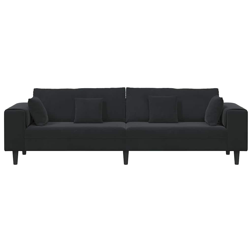 vidaXL Sofa Czarny 250 x 77 x 76 cm Aksamit