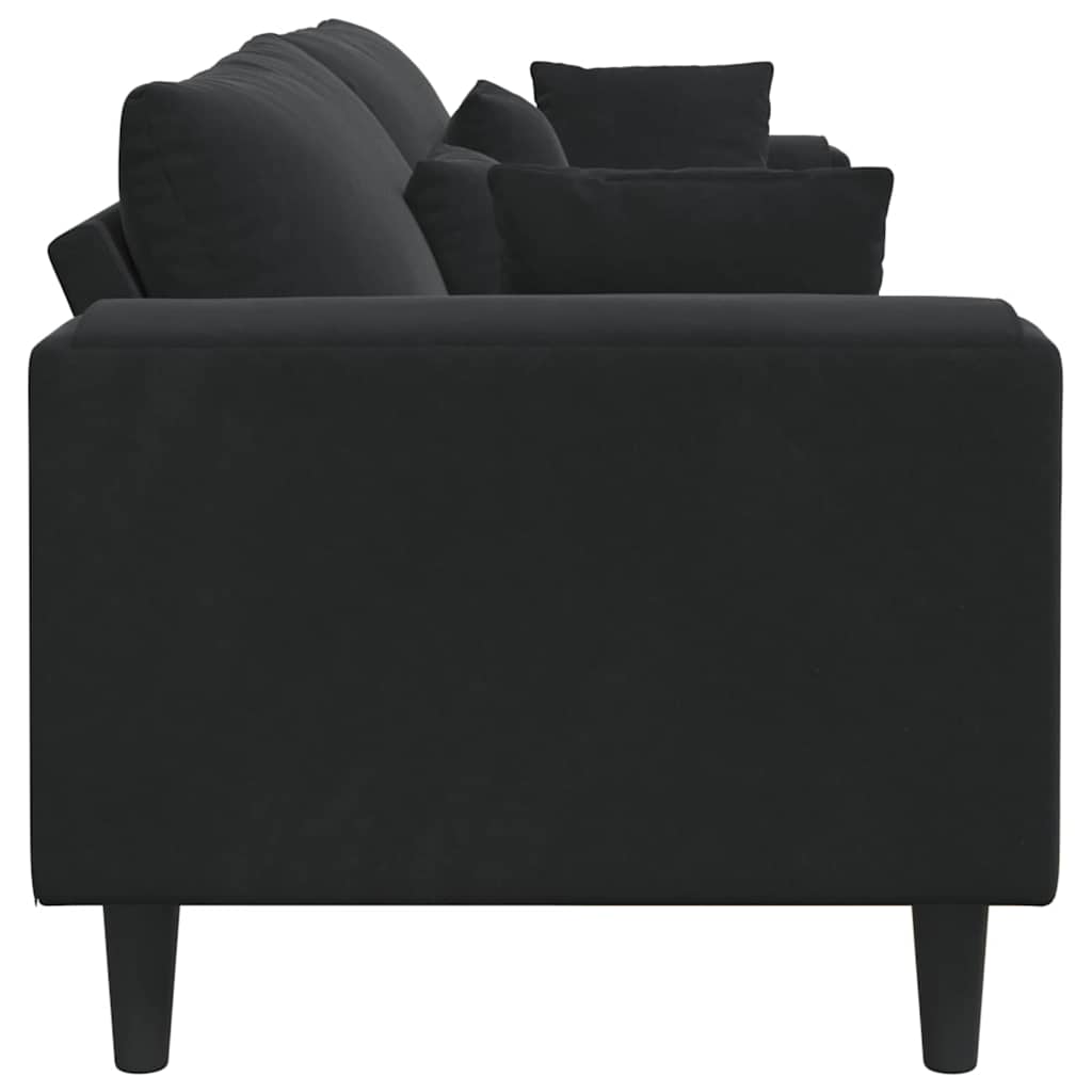 vidaXL Sofa Czarny 250 x 77 x 76 cm Aksamit
